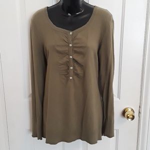 Eddie Bauer half button long sleeve sweater